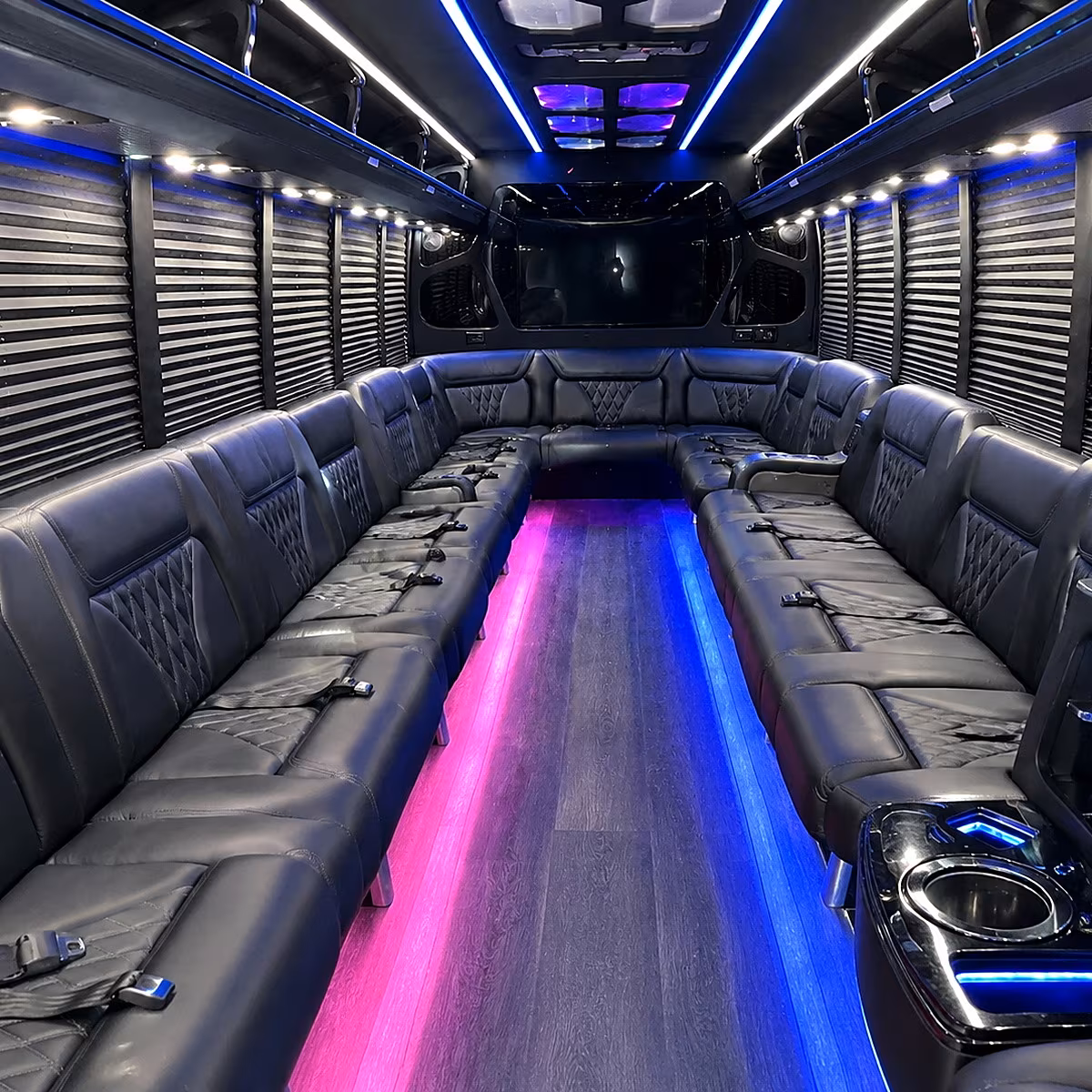 Norfolk Concert & Music Festival Transportation party bus interior