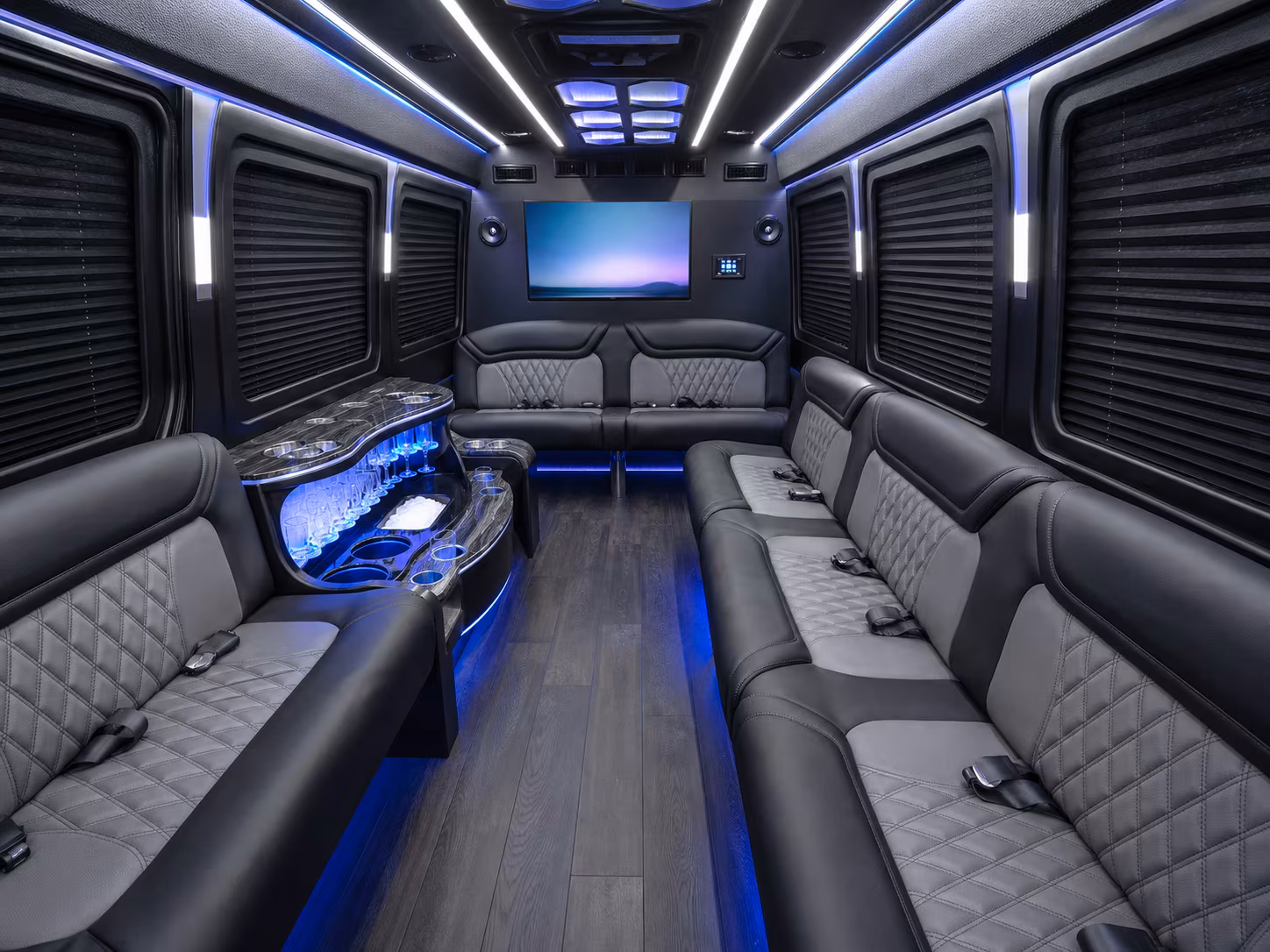 Norfolk Corporate Transportation party bus interior