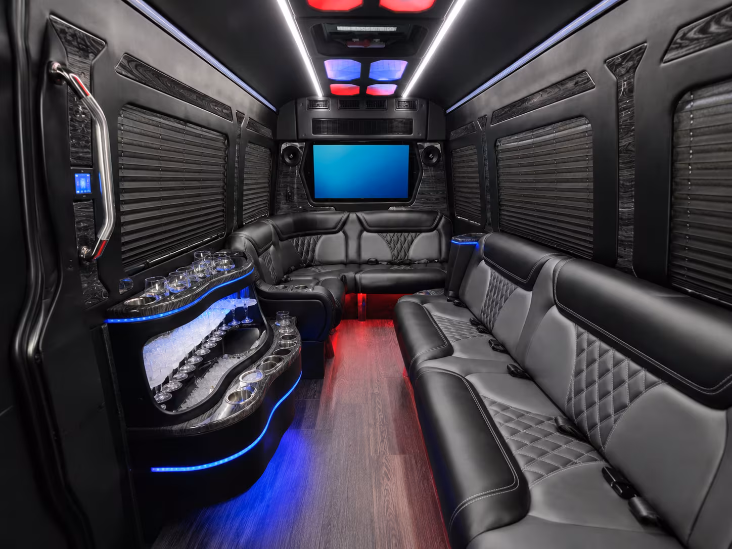Norfolk School Event Transportation party bus exterior