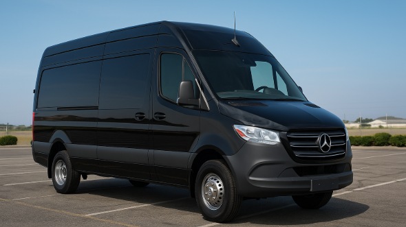Exterior of Charter Bus Company Chesapeake's 14 Passenger Sprinter Limousine in Chesapeake