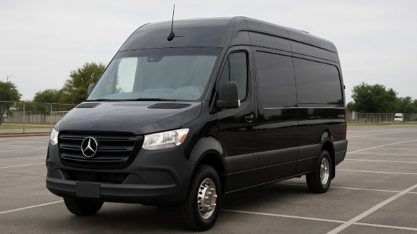 Exterior of Charter Bus Company Newport News's 14 Passenger Sprinter Limousine in Newport News