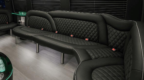 Interior of Charter Bus Company Portsmouth's 15 Passenger Party Bus in Portsmouth