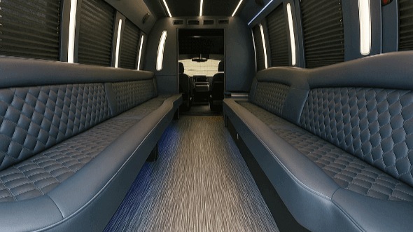 Interior of Charter Bus Company Chesapeake's 20 Passenger Party Bus in Chesapeake