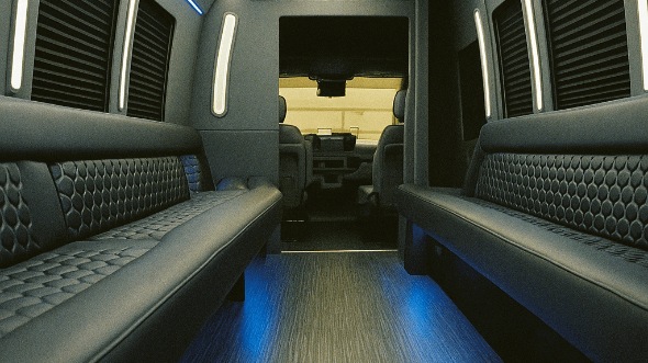 Interior of Charter Bus Company Newport News's 25 Passenger Party Bus in Newport News