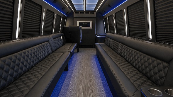 Interior of Norfolk Party Bus Company's 25 Passenger Party Bus in Norfolk