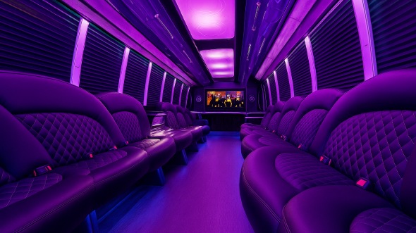 Interior of Charter Bus Company Lynchburg's 28 Passenger Party Bus in Lynchburg