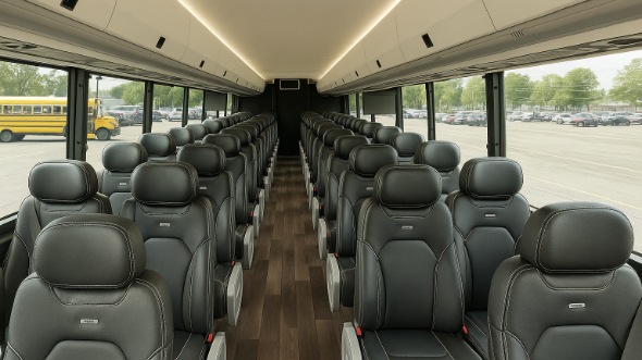 Interior of Charter Bus Company Norfolk's 30 Passenger Minibus in Norfolk
