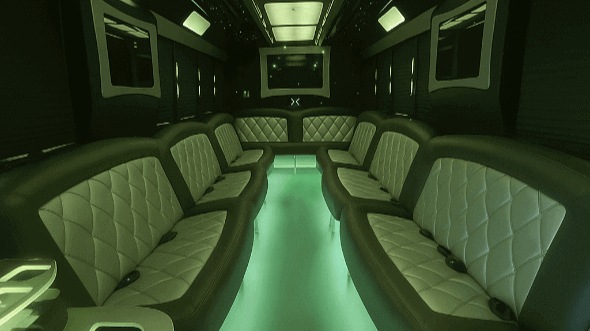 Interior of Charter Bus Company Chesapeake's 30 Passenger Party Bus in Chesapeake