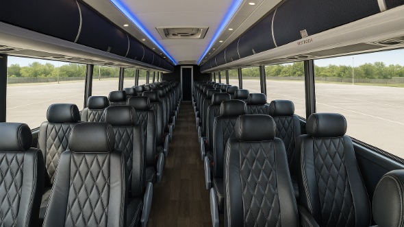 Interior of Charter Bus Company Norfolk's 40 Passenger Charter Bus in Norfolk