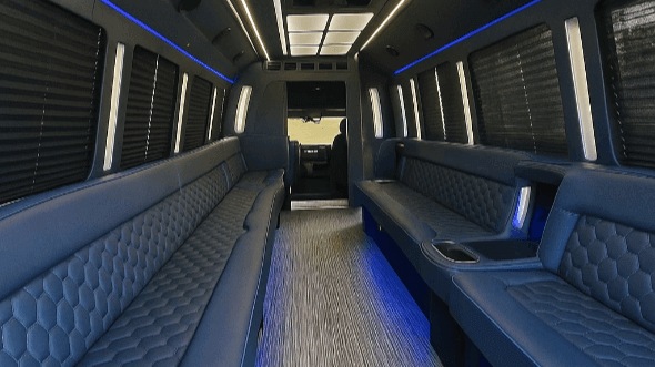 Interior of Charter Bus Company Chesapeake's 40 Passenger Party Bus in Chesapeake