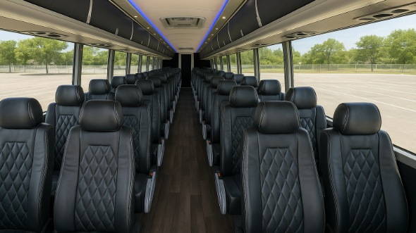 Interior of Charter Bus Company Norfolk's 45 Passenger Charter Bus in Norfolk