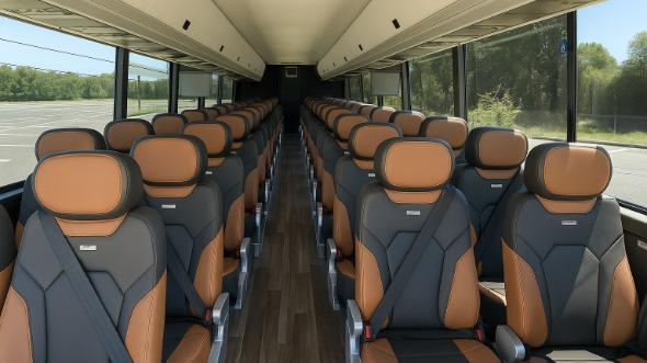 Interior of Charter Bus Company Norfolk's 46 Passenger Charter Bus in Norfolk