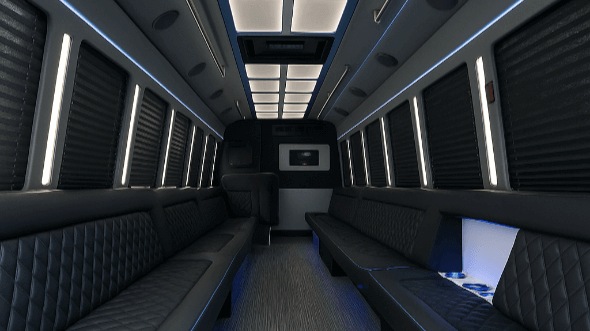 Interior of Norfolk Party Bus Company's 50 Passenger Party Bus in Norfolk