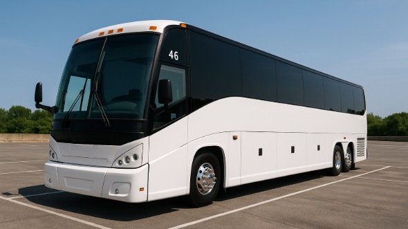Exterior of Charter Bus Company Raleigh's 50 Passenger Party Bus in Raleigh