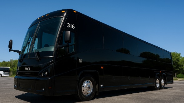 Exterior of Charter Bus Company Norfolk's 54 Passenger Charter Bus in Norfolk