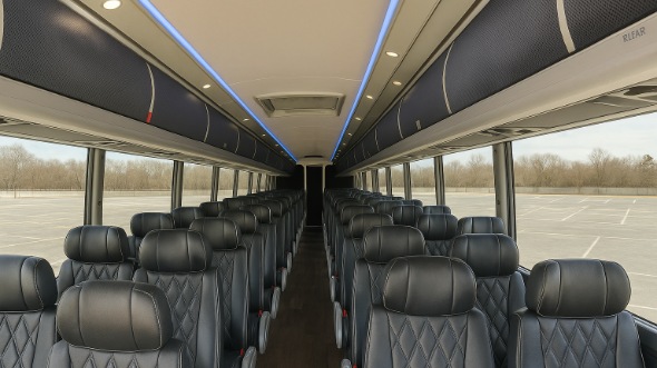 Interior of Charter Bus Company Norfolk's 55 Passenger Charter Bus in Norfolk